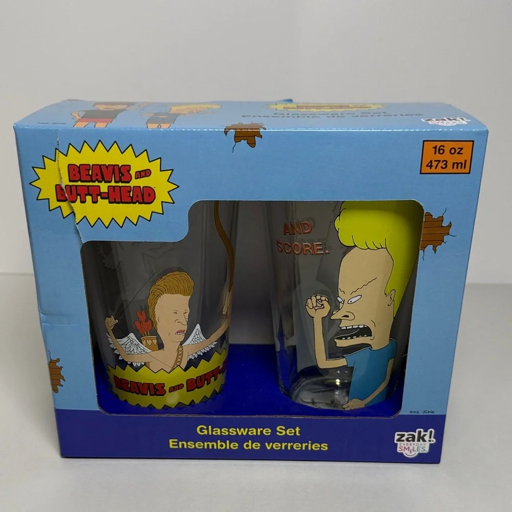 Zak! Designs Beavis and Butt-Head Glassware Set - valentine’s Day 2026  edition